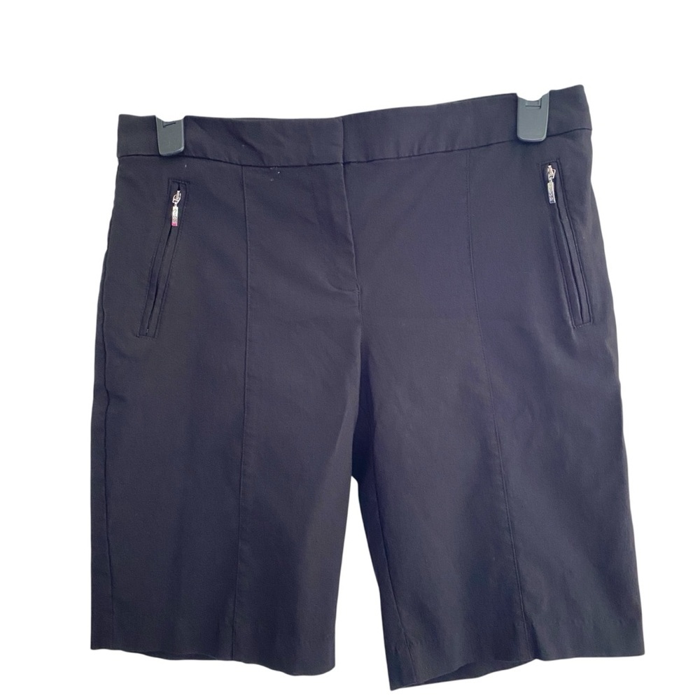 IZOD Golf Black Bermuda Shorts Size 10 Womens Zip Pockets